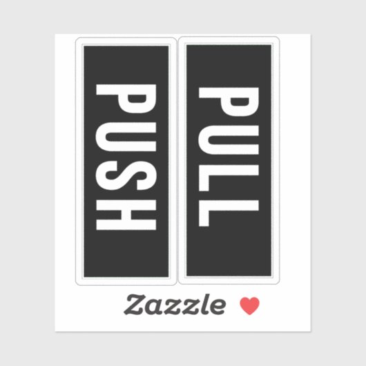 Push-Pull-Door-Vertikal-Aufkleber-Zeichen Aufkleber (Blatt)