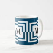 Push Pull Modern Square Monogram Kaffeetasse (VorderseiteRechts)