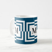Push Pull Modern Square Monogram Kaffeetasse (Vorderseite Links)