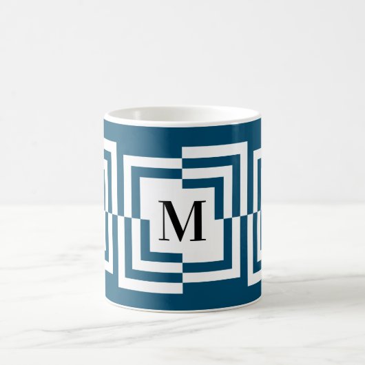 Push Pull Modern Square Monogram Kaffeetasse (Mittel)
