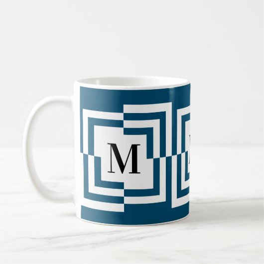 Push Pull Modern Square Monogram Kaffeetasse (Links)