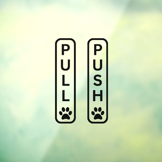 PUSH PULL Paw Print Window Decal Fensteraufkleber (Blatt 3)