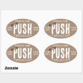 Push Welcome Rustic Charm Kraft Paper Business Ovaler Aufkleber (Blatt)