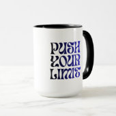 Push Your Limit – Vintage Blue Motivational Mug Tasse (VorderseiteRechts)