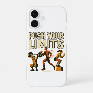 Push Your Limits Motivations-Hintergrundbild für iPhone 16 Hülle