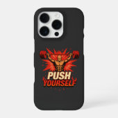 Push Yourself | Motivational Fitness and Gym iPhone Hülle (Rückseite)