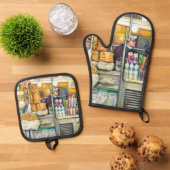 Pushcart Paradies Ofenhandschuh & Topflappen-Set (Oben Unten)