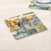 Pushcart-Paradies Rechteckiger Pappuntersetzer (angewinkelt)