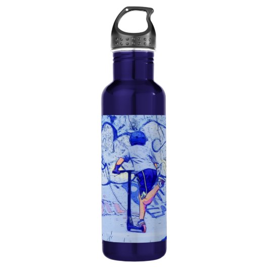 Pushin' It - Stunt Scooter Rider Edelstahlflasche (Vorderseite)