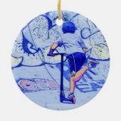 Pushin' It - Stunt Scooter Rider Keramik Ornament (Hinten)