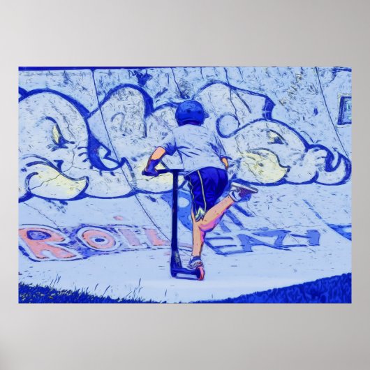 Pushin' It - Stunt Scooter Rider Poster (Vorne)