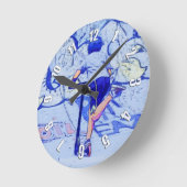 Pushin' It - Stunt Scooter Rider Runde Wanduhr (Winkel)