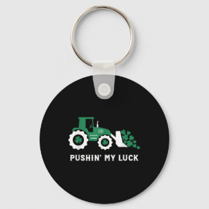 Pushin My Luck Kleinkind Tractor St Patricks Day B Schlüsselanhänger