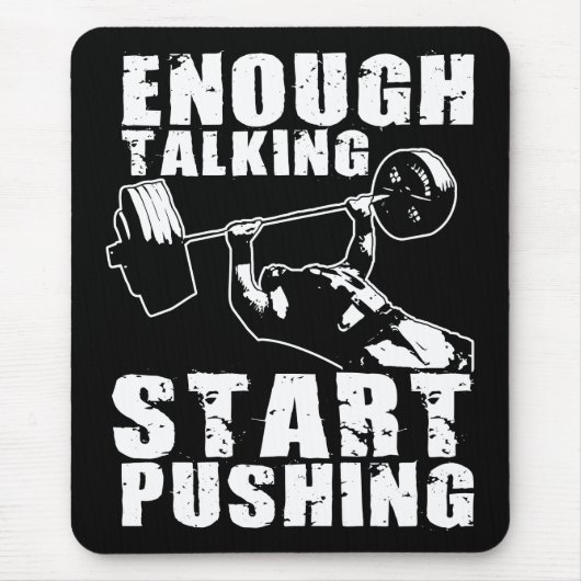 Pushing - Bench Press - Workout Motivierend Mousepad (Vorne)