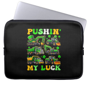 Pushing My Luck Construction Trucks St Patrick's D Laptopschutzhülle