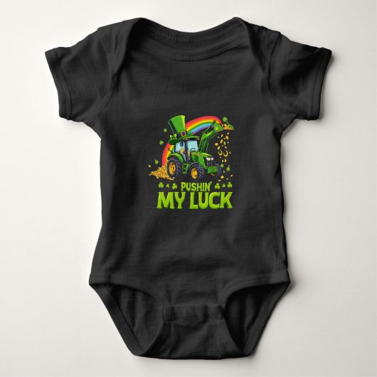 Pushing My Luck Funny Grabstätte St Patrick's Day Baby Strampler (Vorderseite)