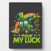 Pushing My Luck Funny Grabstätte St Patrick's Day Fotoplatte (Vorderseite)