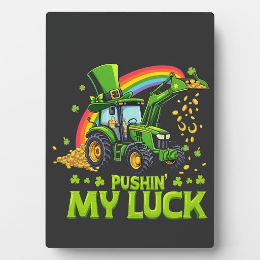 Pushing My Luck Funny Grabstätte St Patrick's Day Fotoplatte (Vorderseite)