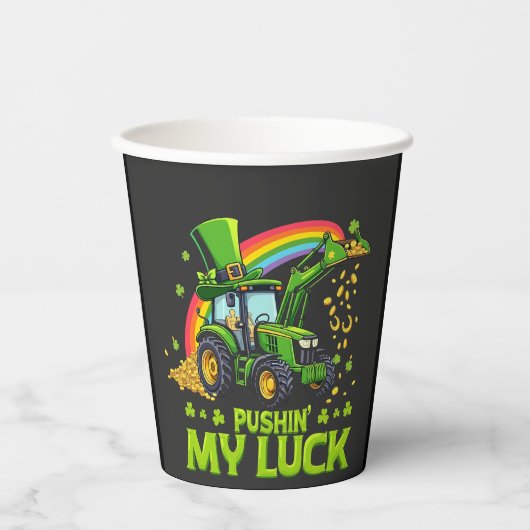 Pushing My Luck Funny Grabstätte St Patrick's Day Pappbecher (Vorderseite)