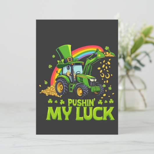 Pushing My Luck Funny Grabstätte St Patrick's Day Save The Date (Stehend Vorderseite)