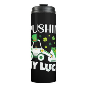 Pushing my Luck Tractor Truck St Patricks Day Boys Thermosbecher