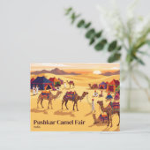 Pushkar-Kamelmesse Indien Postkarte (Stehend Vorderseite)