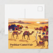 Pushkar-Kamelmesse Indien Postkarte (Vorne/Hinten)