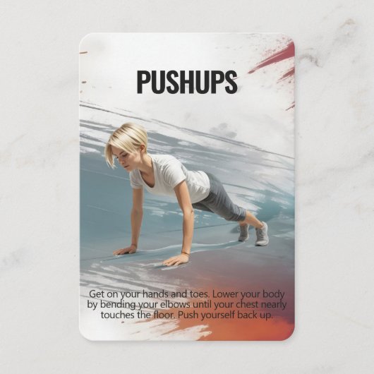 Pushups Fitness Card mit Blue Backups Save The Date (Vorderseite)