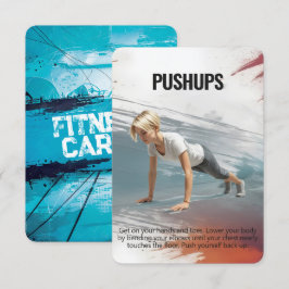 Pushups Fitness Card mit Blue Backups Save The Date