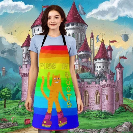 Puss in Boots Ginger Cat Sprichwort Hallo Standard Schürze
