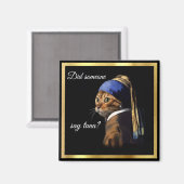 Puss mit dem Perlenohrvermeer-Kühlschrank Magnet (Vorderseite/Rückseite)