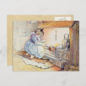 Pussy Cat Cooks by Fireplace Postkarte (Vorne/Hinten)