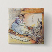 Pussy Cat Sits By Fire Button (Vorderseite)