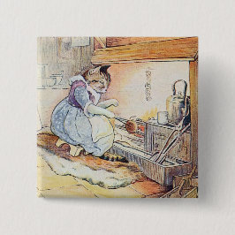 Pussy Cat Sits By Fire Button