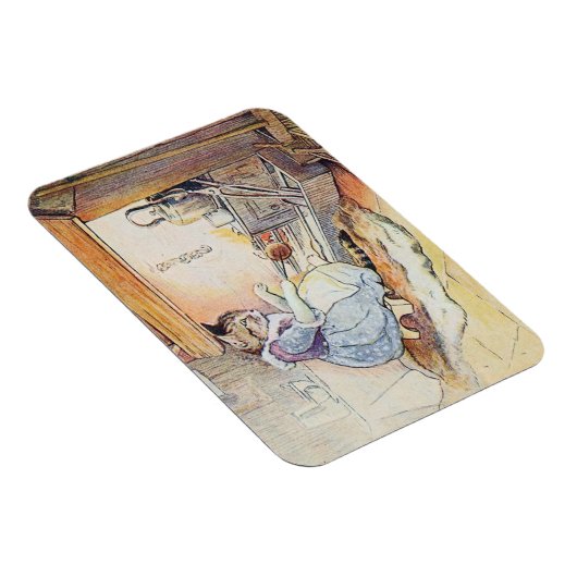 Pussy Cat Sits By Fire Magnet (Rechte Seite)