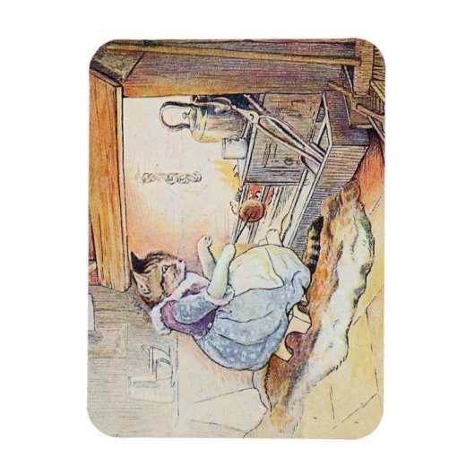 Pussy Cat Sits By Fire Magnet (Vertikal)