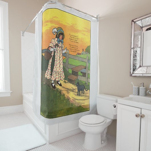 Pussy-cat Wo bist du gewesen? Mutter Goose Rhyme Duschvorhang (Beispiel)