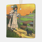 Pussy-cat Wo bist du gewesen? Mutter Goose Rhyme Keramikornament (Links)