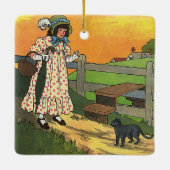 Pussy-cat Wo bist du gewesen? Mutter Goose Rhyme Keramikornament (Rückseite)