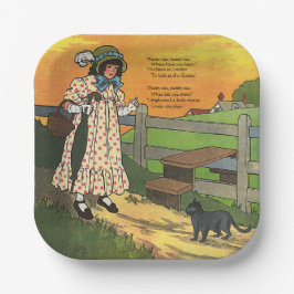 Pussy-cat Wo bist du gewesen? Mutter Goose Rhyme Pappteller