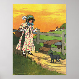 Pussy-cat Wo bist du gewesen? Mutter Goose Rhyme Poster