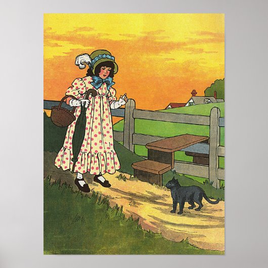 Pussy-cat Wo bist du gewesen? Mutter Goose Rhyme Poster (Vorne)