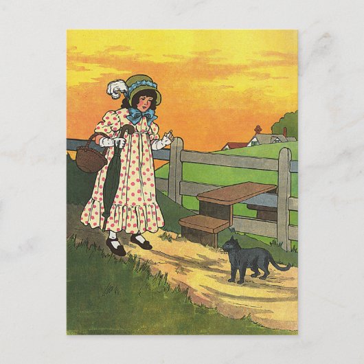 Pussy-cat Wo bist du gewesen? Mutter Goose Rhyme Postkarte (Vorderseite)