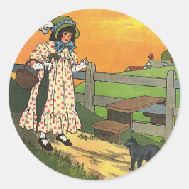 Pussy-cat Wo bist du gewesen? Mutter Goose Rhyme Runder Aufkleber