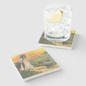 Pussy-cat Wo bist du gewesen? Mutter Goose Rhyme Steinuntersetzer (Seitenansicht)