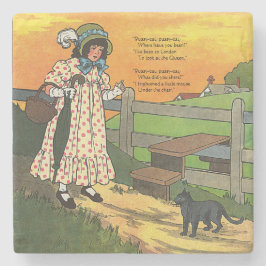 Pussy-cat Wo bist du gewesen? Mutter Goose Rhyme Steinuntersetzer