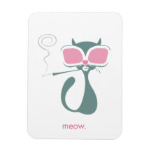 Pussy Golitly Meow White Magnet