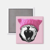 Pussy-hat-Magnet - Quadrat Magnet (Vorderseite/Rückseite)