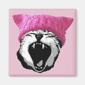Pussy-hat-Magnet - Quadrat Magnet (Vorne)