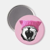 Pussy-hat Magnet - rund (Vorderseite/Rückseite)